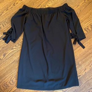 Vince Camuto black off the shoulder shift dress, size 12. 3/4 length sleeve.